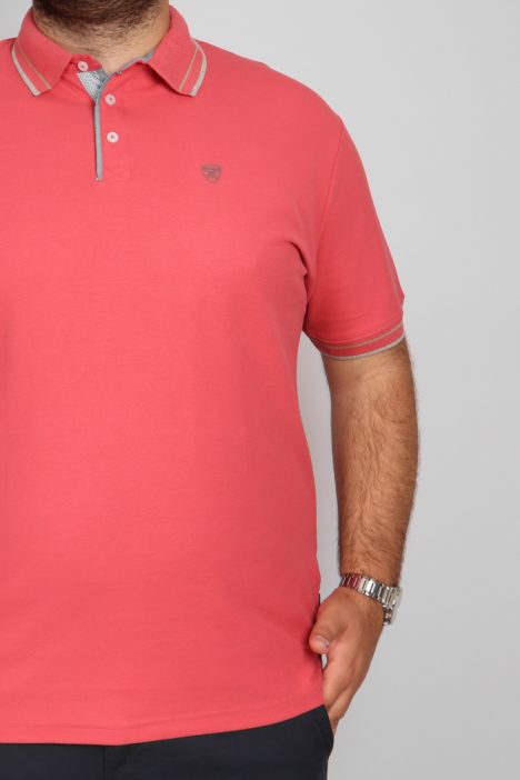Μπλούζα Polo Ανδρική Pique Plus Size - Ροζ