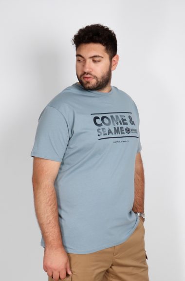 Μπλούζα μακό λαιμόκοψη T-Shirts Graphic Print - Ίντιγκο