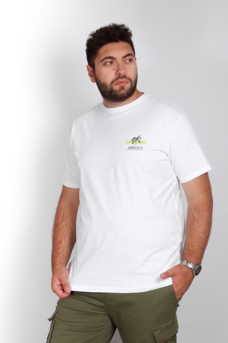 Ανδρική Μπλούζα Μακό Λαιμόκοψη T-Shirts - Άσπρο