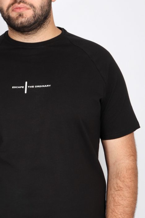 Ανδρικό Plus Size T-Shirts Graphic Print - Μαύρο
