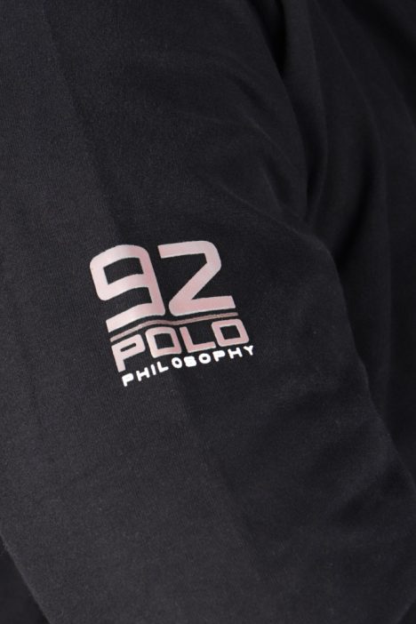 Ανδρική Jersey Μπλούζα Polo Μεγάλο Μέγεθος PS-232A - Μαύρο