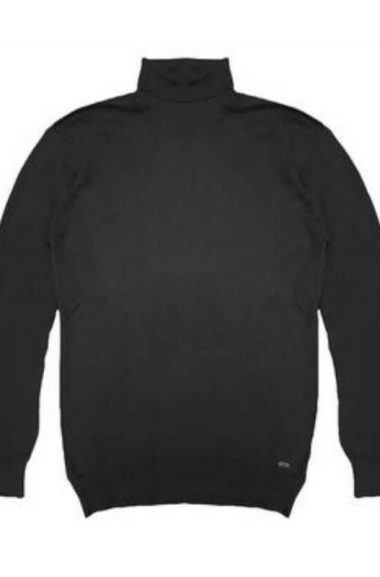 Βαμβακερή μπλούζα πλεκτή ζιβάγκο Roll Neck Knit - Μαύρο
