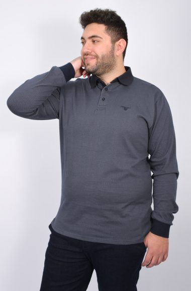 Ανδρική Μπλούζα Polo Plus Size - Γκρι