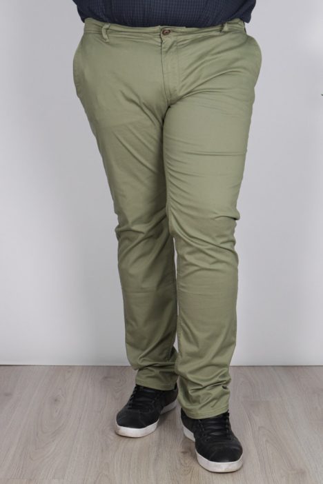 Ανδρικό Παντελόνι Casual Chinos Plus Size - Χακί