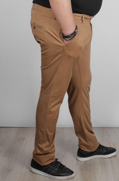 Ανδρικό Παντελόνι Casual Chinos Plus Size - Κάμελ