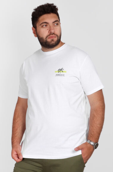 Ανδρική Μπλούζα Μακό Λαιμόκοψη T-Shirts - Άσπρο