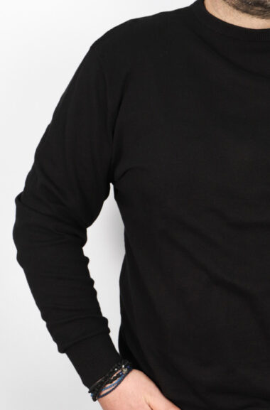 Ανδρική Μπλούζα Πλεκτή Βasic Plus Size - Μαύρο