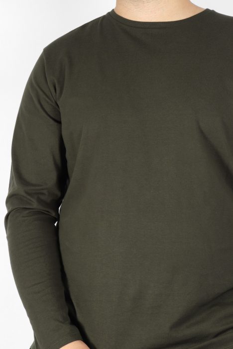 Ανδρική Μπλούζα Μακό Βasic Plus Size - Χακί