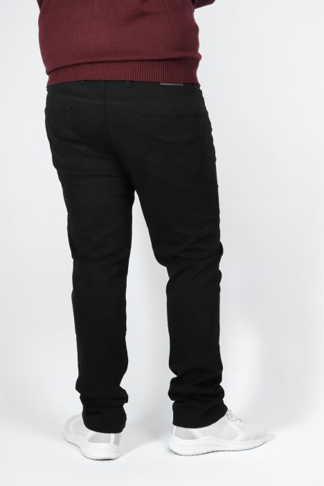 Ανδρικό Υφασμάτινο Παντελόνι Πεντάτσεπο Plus Size - Μαύρο
