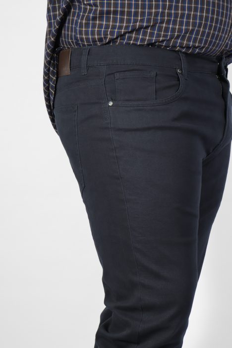 Ανδρικό Υφασμάτινο Παντελόνι Πεντάτσεπο Plus Size - Σκ. Μπλε