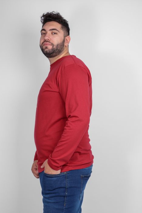 Ανδρική Μακό Μπλούζα Plus Size - Κόκκινο