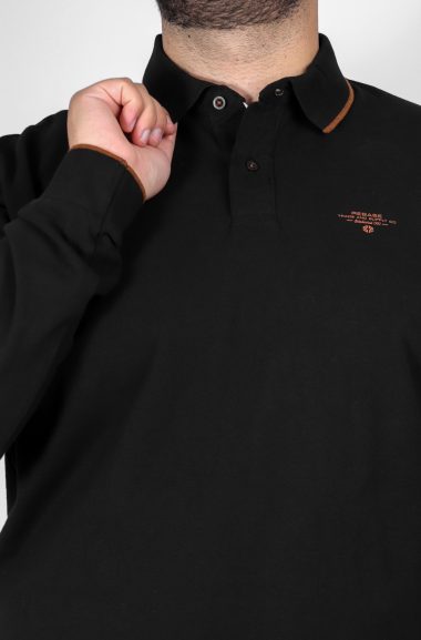 Ανδρική Μπλούζα Polo Plus Size - Μαύρο