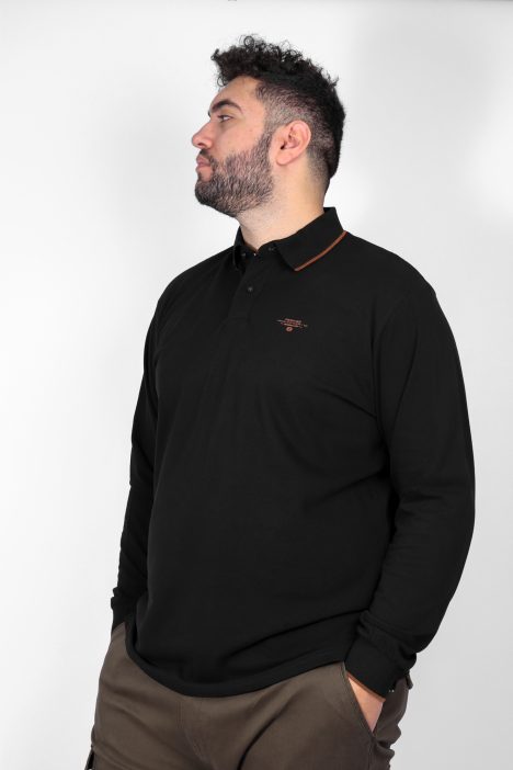 Ανδρική Μπλούζα Polo Plus Size - Μαύρο