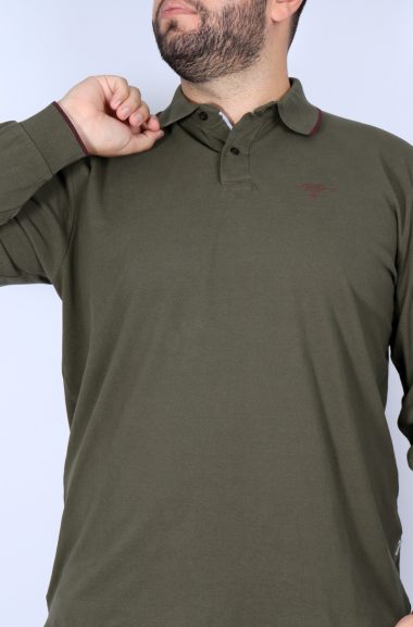 Ανδρική Μπλούζα Polo Plus Size - Χακί