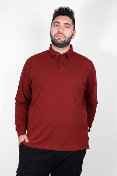 Ανδρική Μπλούζα Polo Plus Size - Κεραμιδί