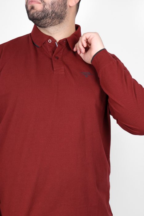 Ανδρική Μπλούζα Polo Plus Size - Κεραμιδί