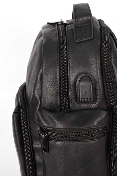 Backpack Δερματίνη Μαύρo - Μαύρο