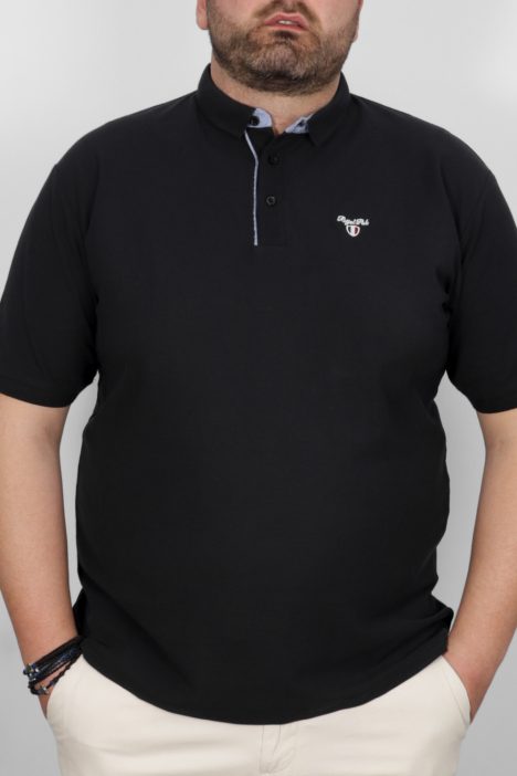 Μπλούζα  Polo  Pique μονόχρωμη - Μαύρο