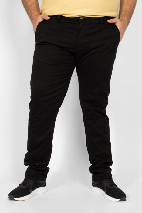 Ανδρικό Παντελόνι Casual Chinos Plus Size - Μαύρο