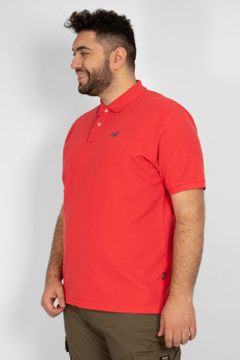 Ανδρική Μπλούζα Polo Plus Size - Κοραλί