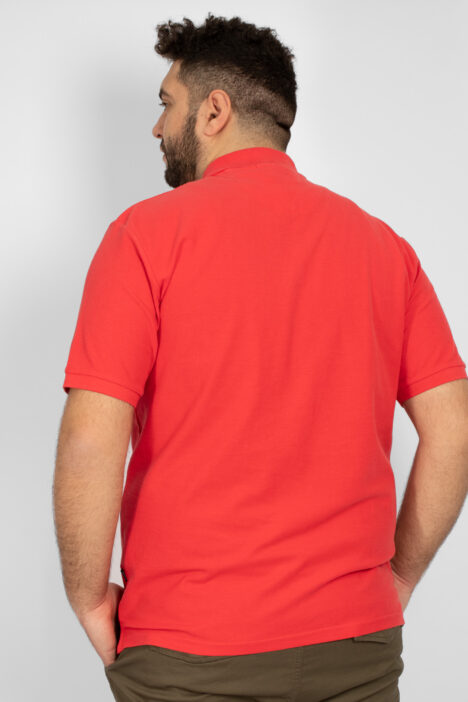 Ανδρική Μπλούζα Polo Plus Size - Κοραλί