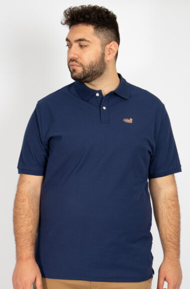 Ανδρική Μπλούζα Polo Plus Size - Ίντιγκο