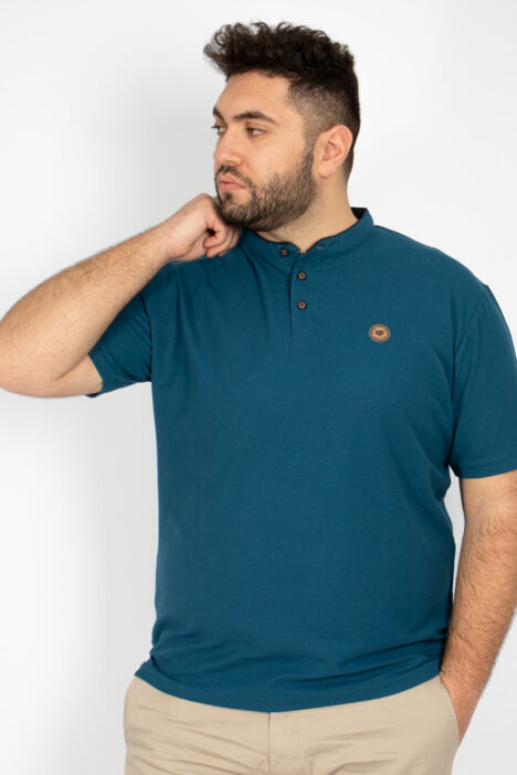 Ανδρική Μπλούζα Polo Pique Plus Size Mao - Κοραλί