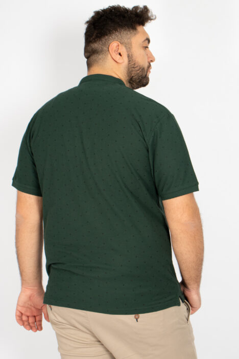 Ανδρική Μπλούζα Pique Plus Size Mao Αllover - Πράσινο