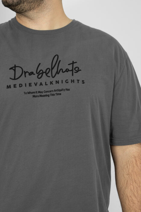 Ανδρική Μπλούζα T-shirt ''Medieval Knights'' Μεγάλο Μέγεθος - Γκρι