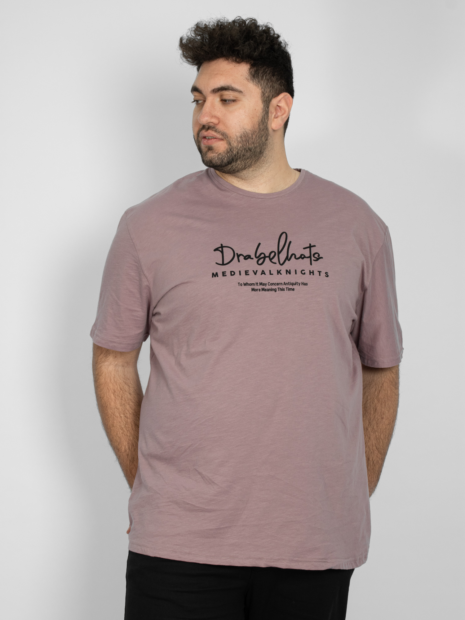 Ανδρική Μπλούζα T-shirt ''Medieval Knights'' Μεγάλο Μέγεθος - Ροζ