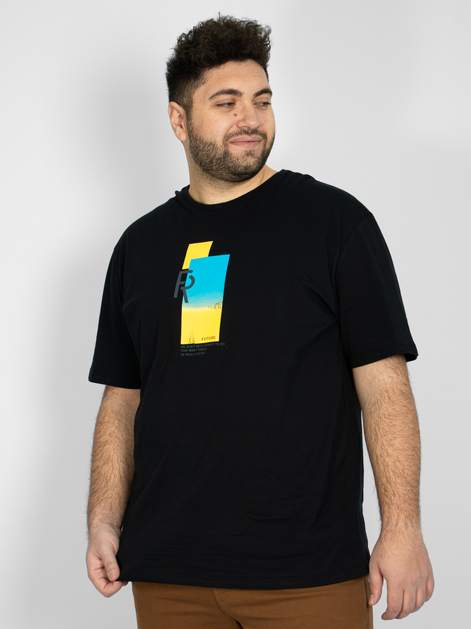 Ανδρική Μπλούζα T-shirt ''FUTURE'' Μεγάλο Μέγεθος - Μαύρο