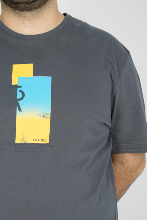 Ανδρική Μπλούζα T-shirt ''FUTURE'' Μεγάλο Μέγεθος - Γκρι
