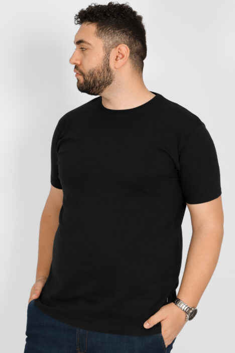 Βαμβακερή Μπλούζα Μακό Ανδρική - Μαύρο