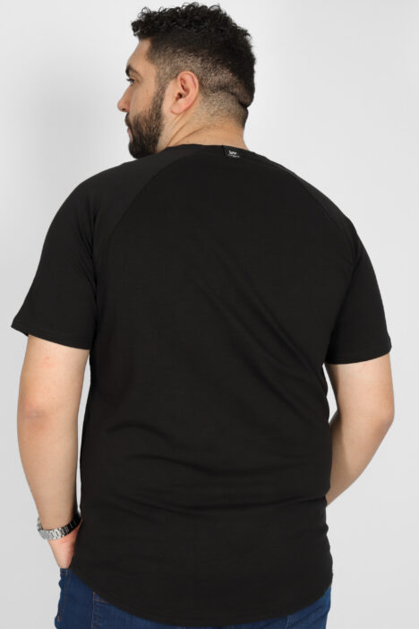Ανδρική Μπλούζα Φλάμα Plus Size - Μαύρο