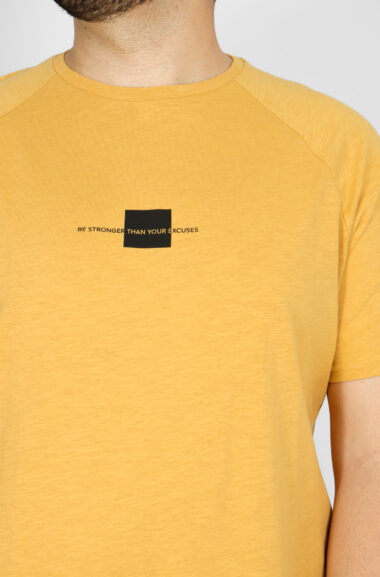 Ανδρική Μπλούζα Φλάμα Plus Size - Κίτρινο