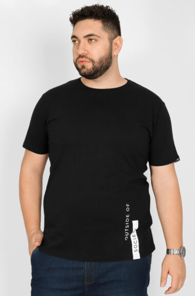 Ανδρική Μπλούζα Μακό Plus Size - Μαύρο