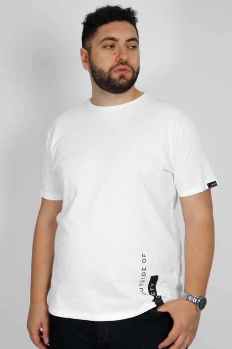 Ανδρική Μπλούζα Μακό Plus Size - Άσπρο