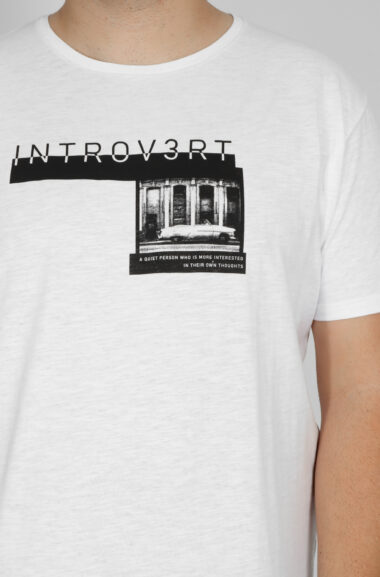 Ανδρική Μπλούζα T-Shirts Μακό "INTROV3RT" - Άσπρο