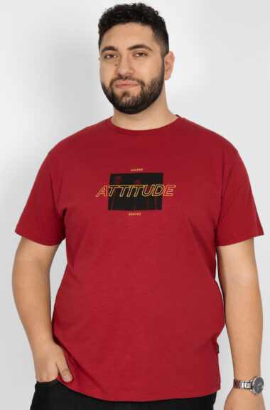 Ανδρική Μπλούζα T-Shirts "ATTITUDE" - Μπορντό