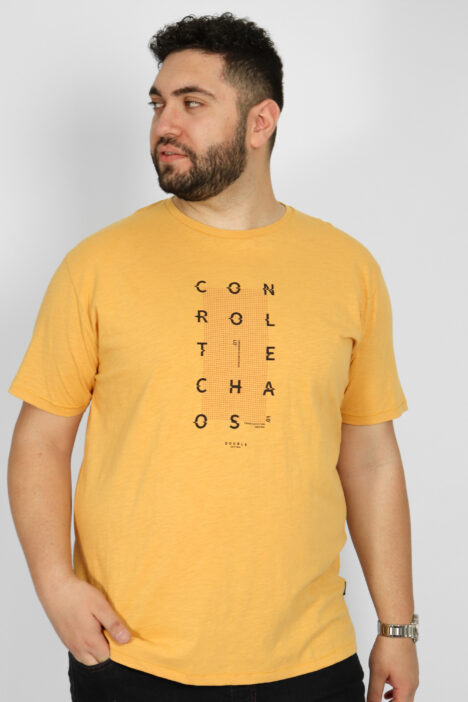 Ανδρικό T-Shirts Μακό Plus Size - Κίτρινο