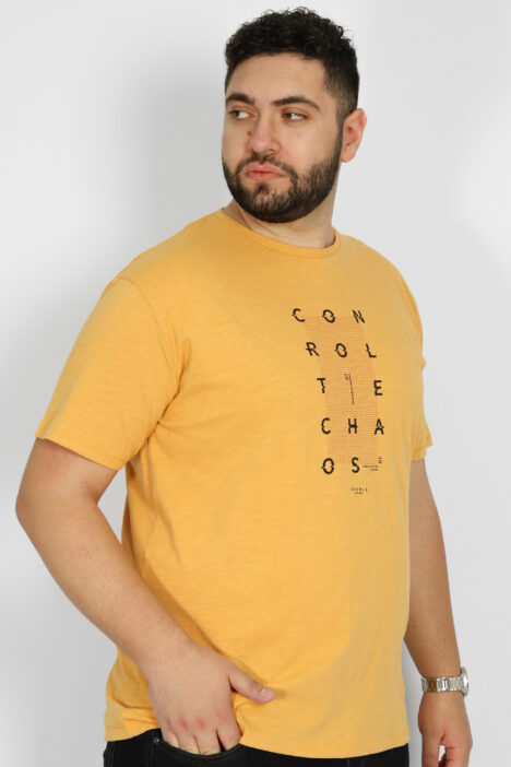 Ανδρικό T-Shirts Μακό Plus Size TS-201 - Κίτρινο