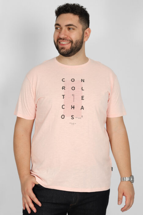 Ανδρικό T-Shirts Μακό Plus Size TS-201A - Ροζ