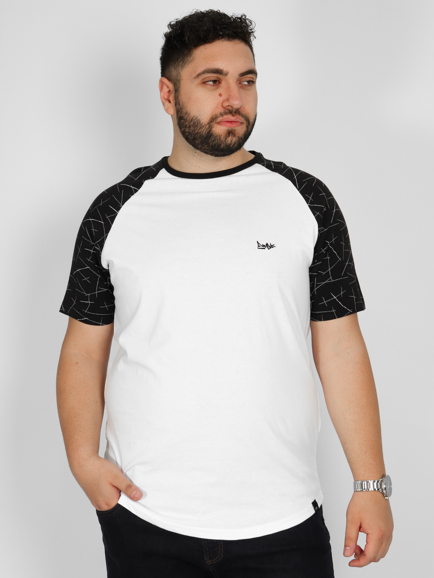 Ανδρική Μπλούζα Τ-shirt Δίχρωμη - Άσπρο