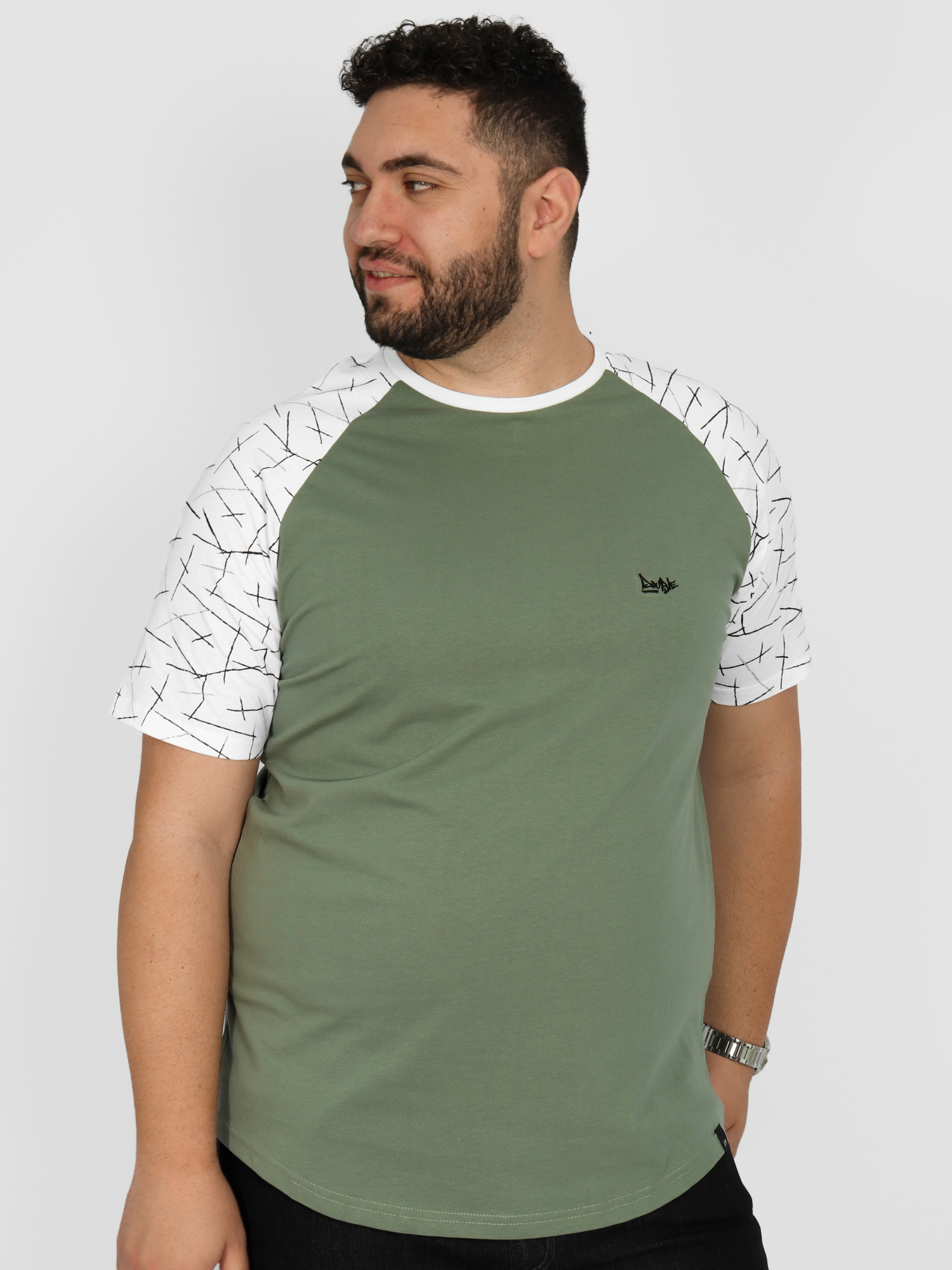 Ανδρική Μπλούζα Τ-shirt Δίχρωμη - Μαύρο