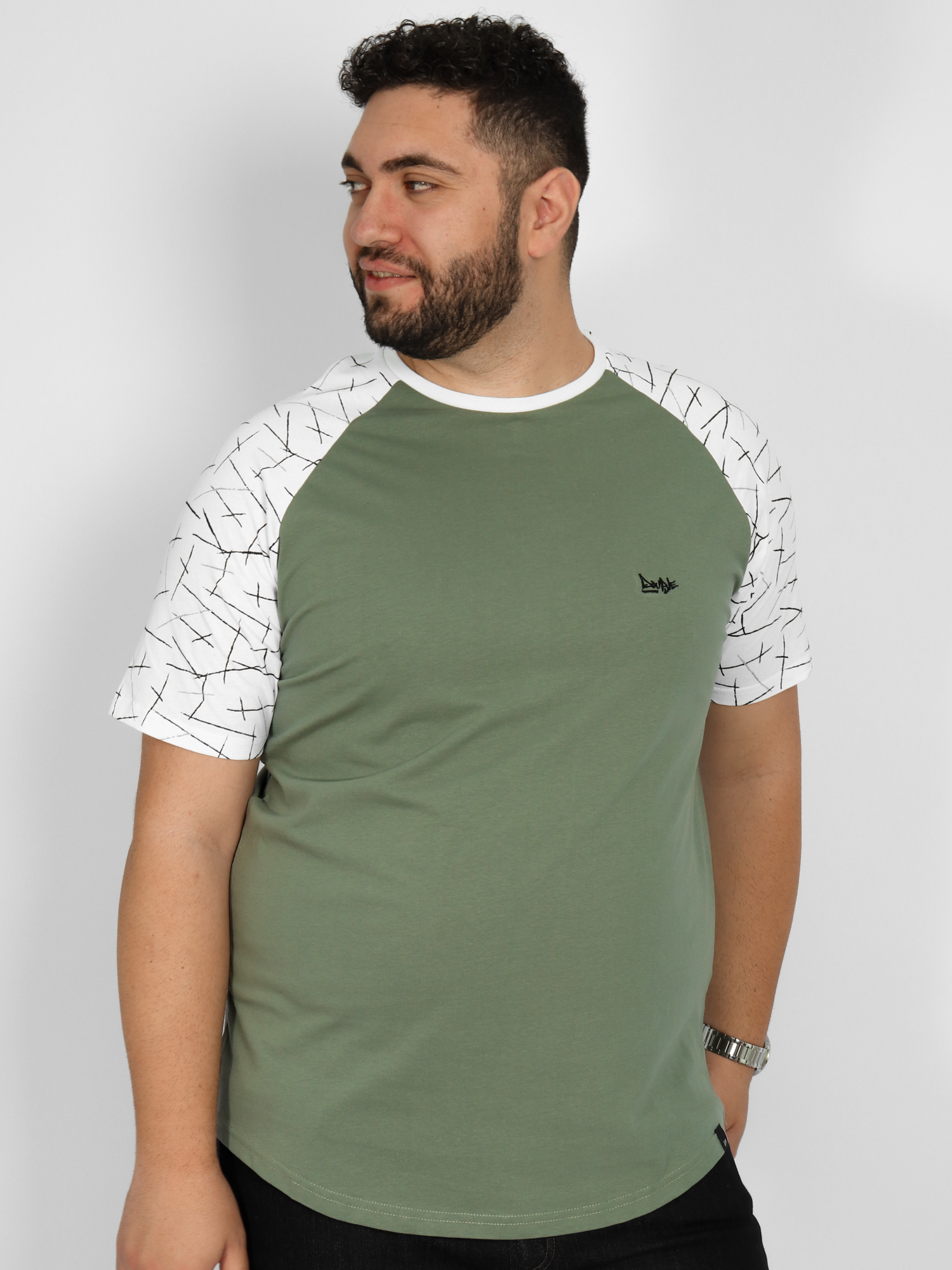 Ανδρική Μπλούζα Τ-shirt Δίχρωμη - Χακί