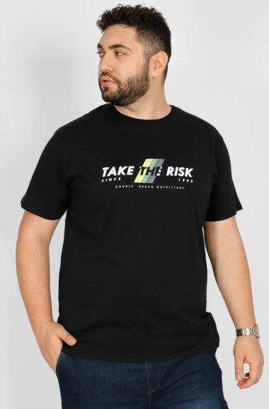 Ανδρικό T-Shirts Μακό "RISK" - Μαύρο