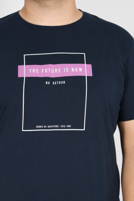 Ανδρικό T-Shirts "THE FUTURE" Plus Size - Σκ. Μπλε