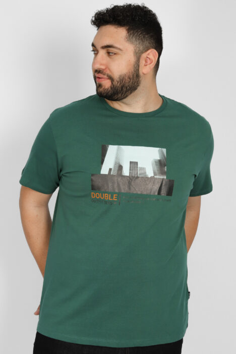 Ανδρική Μπλούζα Μακό Plus Size Τ-shirt - Πράσινο