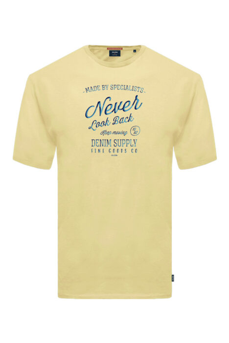 Ανδρική Μπλούζα Μακό Plus Size Τ-shirt - Κίτρινο