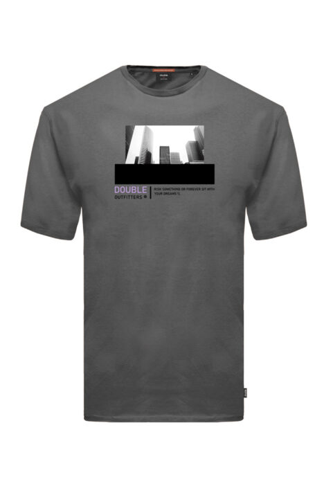 Ανδρική Μπλούζα Μακό Plus Size Τ-shirt - Σκ. Γκρι